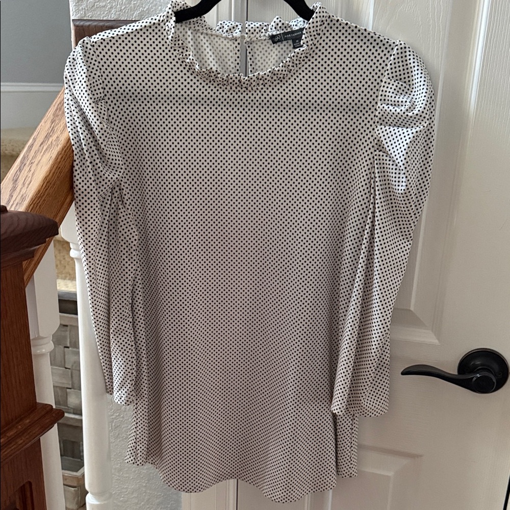 Adrianna Papell Black and White Polka Dot Blouse